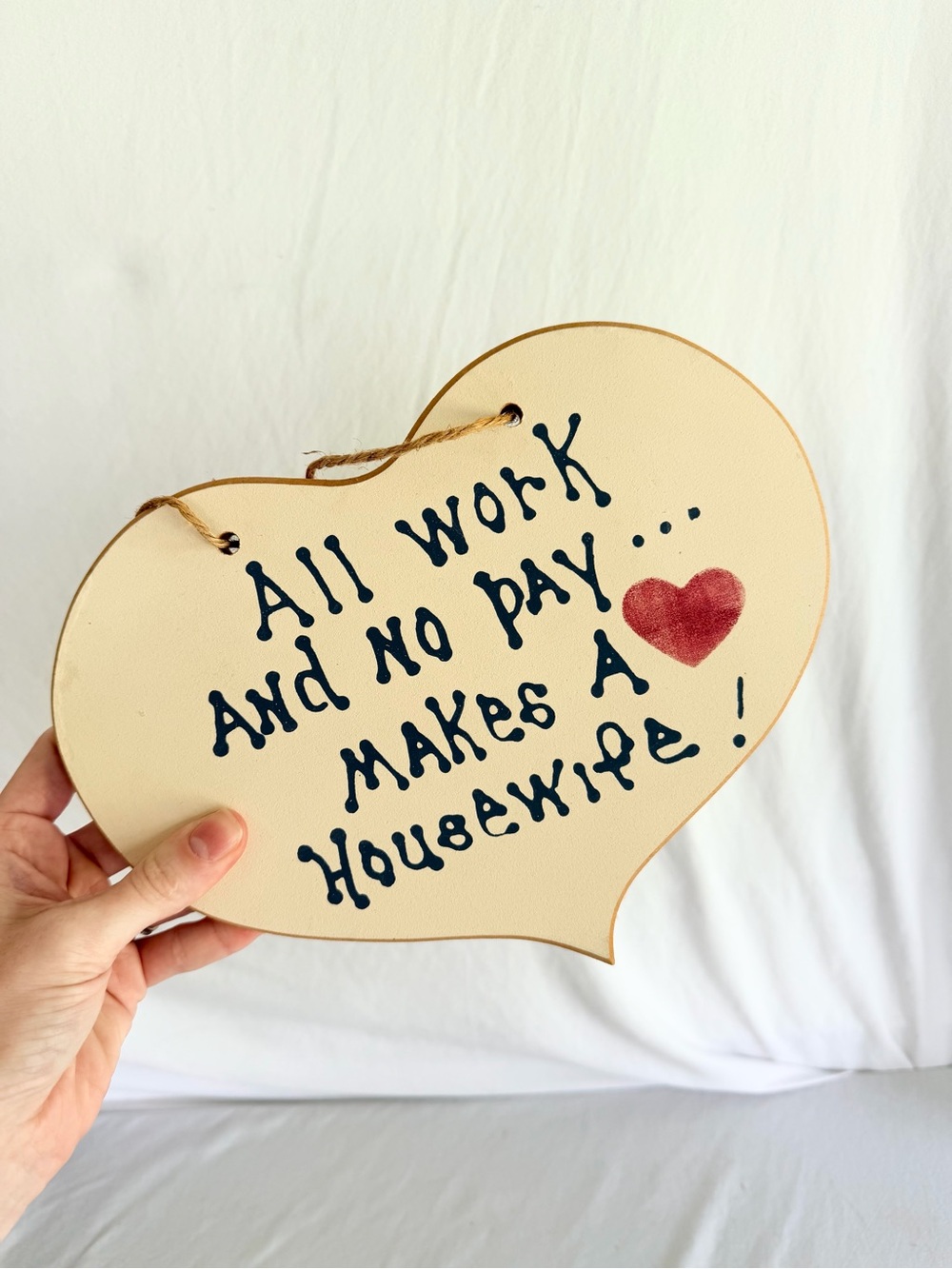 Vintage Handmade Housewife Wall Plaque
